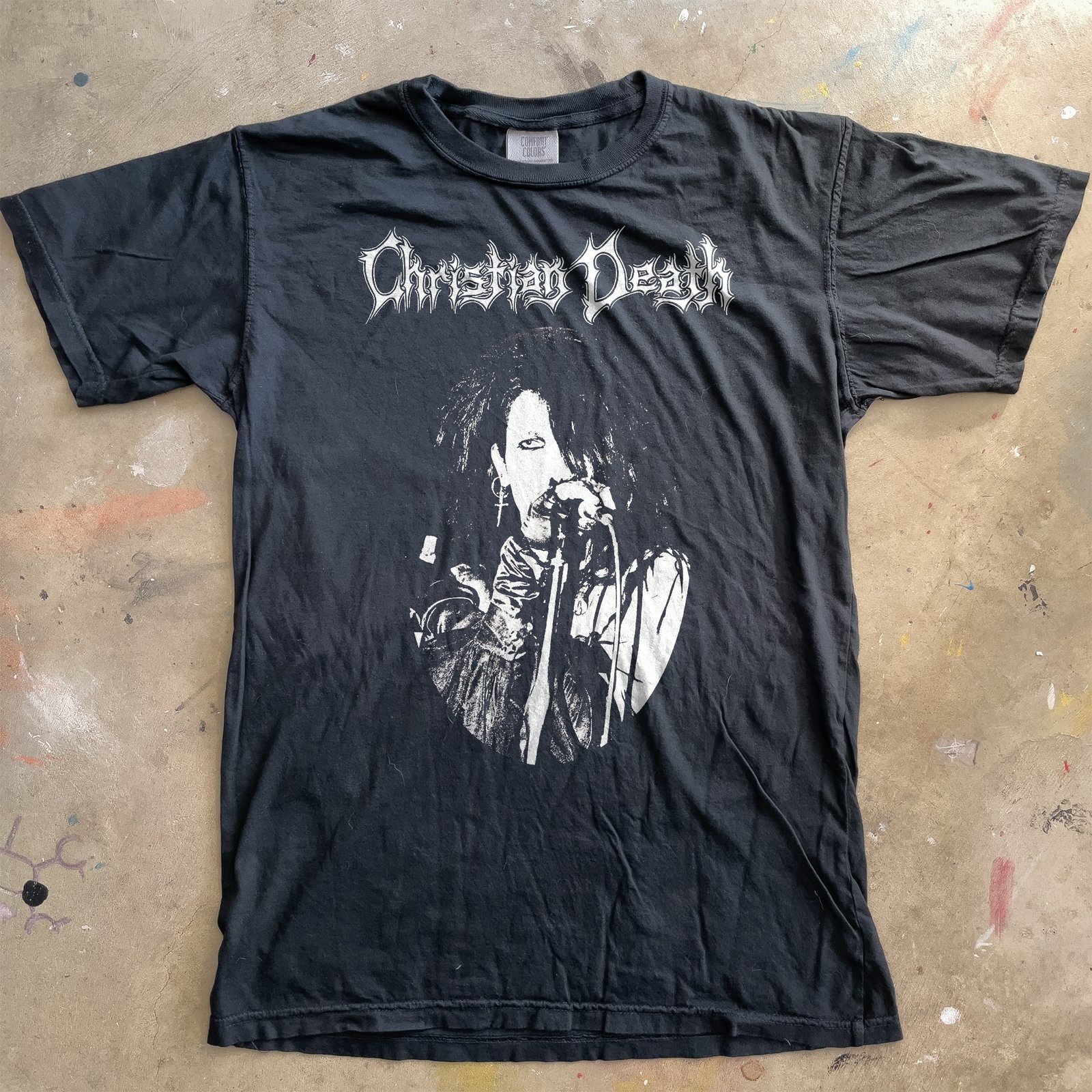 The Art top of ROZZ WILLIAMS Christian Death SHIRT Goth PUNK Rock & Roll BAND Book T